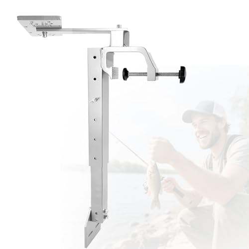 BONJUME Soporte para Sonda De Pesca, Soporte De Aluminio Giratorio De 360° Herrajes De Montaje Robusto Y Resistente A La CorrosióN para Pesca En Barco Altura De 36-59cm