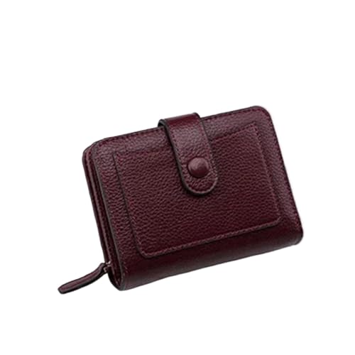 Women Wallets Small Mini Coin Purse Hasp Card Holder Lady Wallet Zipper Female Leather Buckle Coin Purse(Purple)