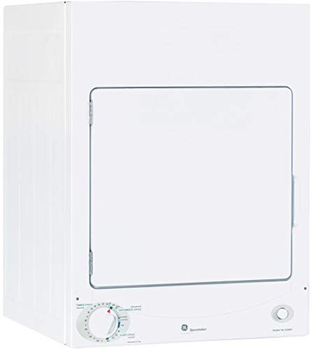 GE DSKS333ECWW Professional Series Spacemaker, 3.6 Cu. Ft. Capacity Stackable Electric Dryer, White