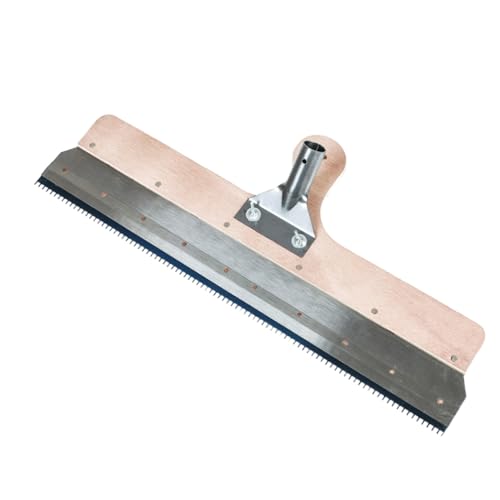 WRQIOO Großflächenrakel 560mm Rakel Ausgleichsmasse Zahnrakel Holz Flächenrakel mit Gelenk Stehrakel Gezahnt mit Steckvorrichtung Ausgleichsmasse Boden Flächenspachtel