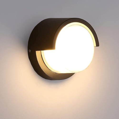 Image of Murphy 6 Watts LED Outdoor Wall Light Path Lamp Boundary Pillar Entrance Backyard Balcony Light Rainproof Bulkhead (Warm White) (Half Round, 4 Inches, Pack of 1)(Aluminium)