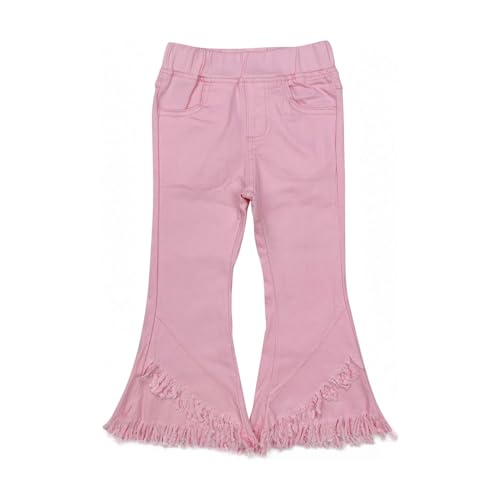 Todder Western Pink Tassel Girl Jeans Bell Bottom Pants