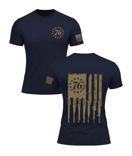 KESIHAN Men's Patriotic American 1776 Rifle Flag Graphic Tee 4th of July Shirt Gym Muscle T-Shirt for Men
