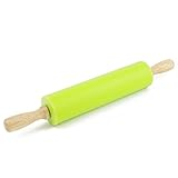 Remeel Silicone Rolling Pin for Baking Non-stick Rolling Pin Dough Roller Wooden Handle Kitchen Acce