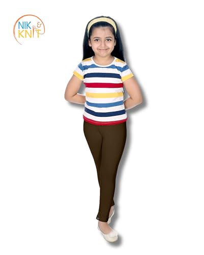 Image of NIK & KNIT Premium Stretchable Plain Leggings for Girls /Kids | Combo Bottom Wear (Top /T-Shirt NOT Included)