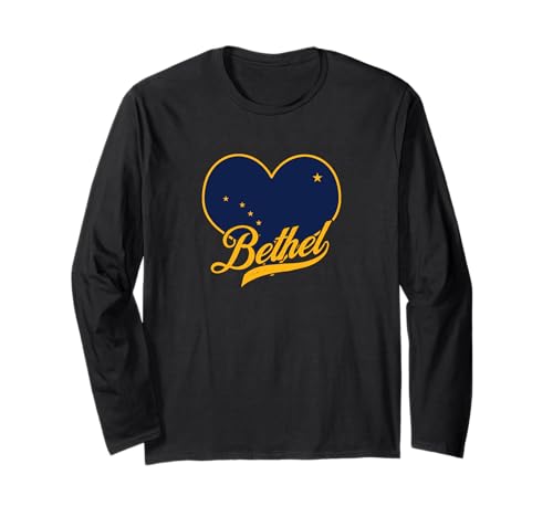 I Love Bethel Alaska Heart State Flag novità souvenir Maglia a Manica