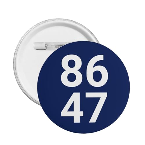 86 47 Button Pins 8647 Funny 5 Pcs Tin Metal