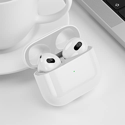 Dust Guard For Apple Airpods 3 Case Box, Senbos Metal Sticker Protection Film Dust-Proof For Airpods 3Rd Generation, Ultra Slim, Luxurious Looking, Protect From Iron/Metal Shavings (Silver) #TOP6