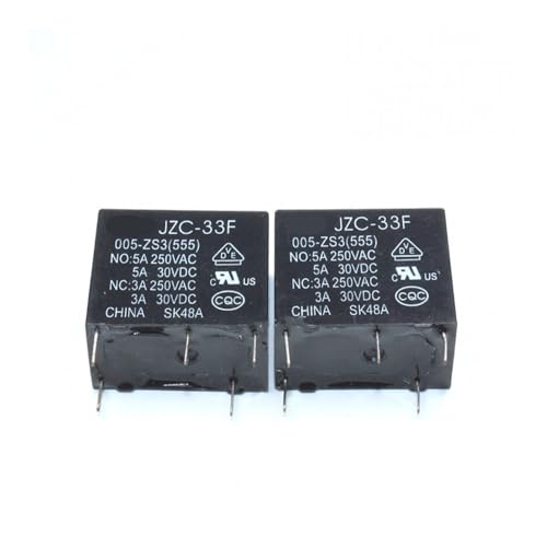 Relais de puissance JZC-33F-005-ZS3 HF33F 5V 5A 250VAC en lot de 50 pièces pour circuit