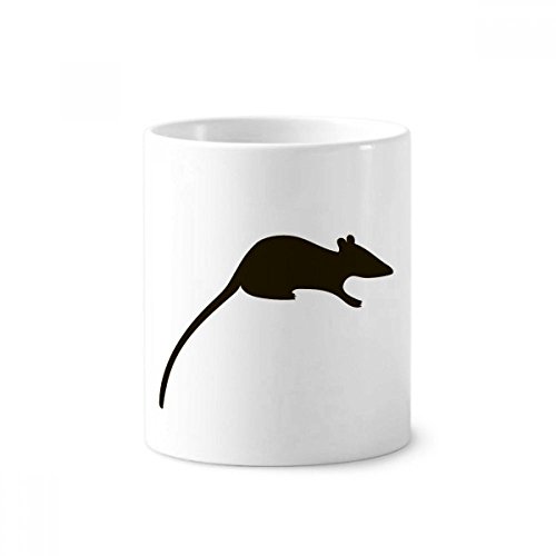 Tasse brosse à dents souris noire en céramique : idée cadeau originale avec motif animalier