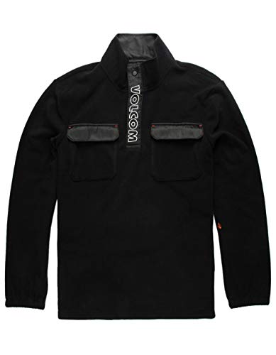 Volcom Men's Pullover Polar Fleece, Black, Large
