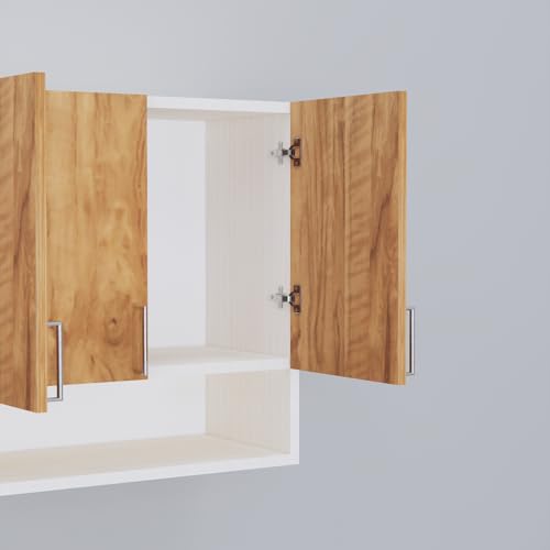 Image of SPECIALITY PANELS 4 Door Modular Wall Mounted Kitchen Cabinet with Organizer Shelf Space Saving Storage Unit Durable Engineered Wood Cupboard for Kitchen Living Room Utility Organizer Furniture