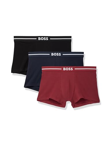 BOSS Men's 3 Pack Bold Logo Cotton Stretch Trunks