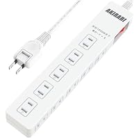 Amazon.co.jp: 電源タップ 2p 1m 1500W 一括集中スイッチ付 10個口