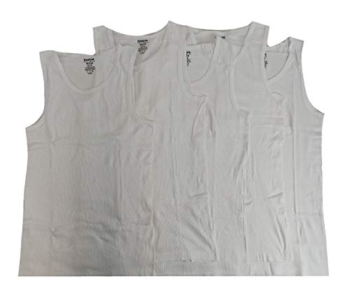 Reebok Men s 5 Pack Cotton Classic Ribbed Tank, White, Medium