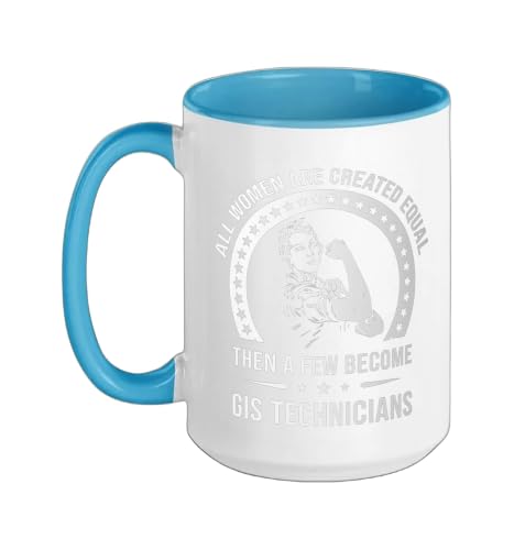 Gis Technician Shirts for Women | Gis Technician Ceramic Mug, Blue/White, 15oz