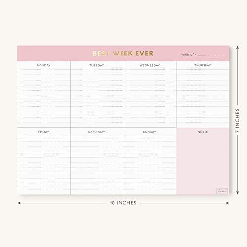 Sweetzer & Orange Weekly To Do List Pad. Gold Foil Weekly Planner Notepad with Daily Planner Agenda Squares. 7x10” Day Planner 2025 - Student Planner, Work Planner and Checklist Note Pad.
