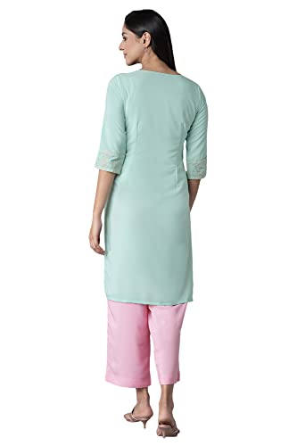 Image of Aurelia Women's Polyester Kurta-Straight Culotte