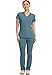 Med Couture Women's V-Neck Scrub Top, Modern Fit Tuck-in Top with Stretchy Rib-Knit Shoulders and Chest Pocket - MC7448, S, B