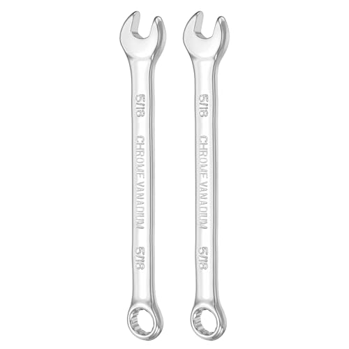 Image of sourcing map 2Pcs Combination Wrench 5/16" Open End 10-Degree Offset 12-Point Box End Double Ended Wrenches Spanners Tools for Household Automotive Machinery DIY Repair