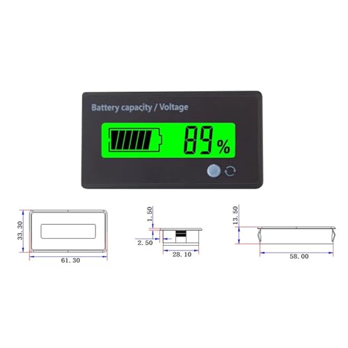 Jauge de niveau de batterie lithium double affichage LCD vert indicateur tension precise 6-63V - 3