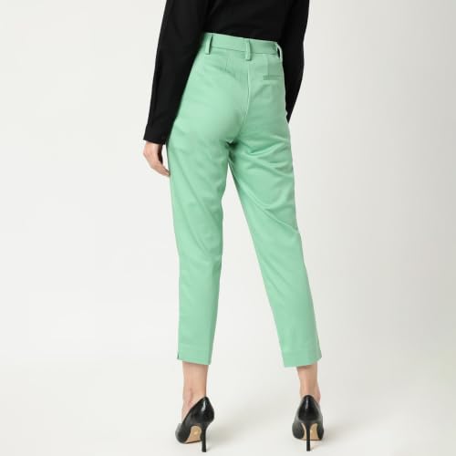 Image of Marks & Spencer Womens Solid Mid Rise Slim Fit Trouser