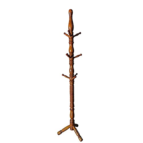 Genérico Perchero de Madera para Sala de Estar, Dormitorio, Perchero Creativo de pie con Acabado en Nogal, diseño Simple y Elegante para Abrigos y Sombreros