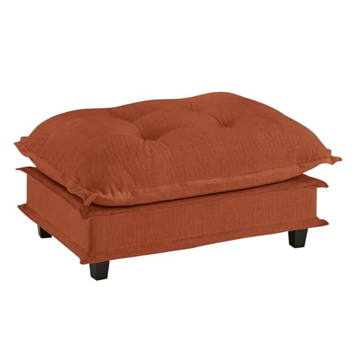 Image of Ottoman for Sectional Couches for Living Room, Orange Ottoman Seat for Modern Chenille Deep Seat Sofa Set, Salas para Casa, High Back Cloud Couch Modular Sectional Sets