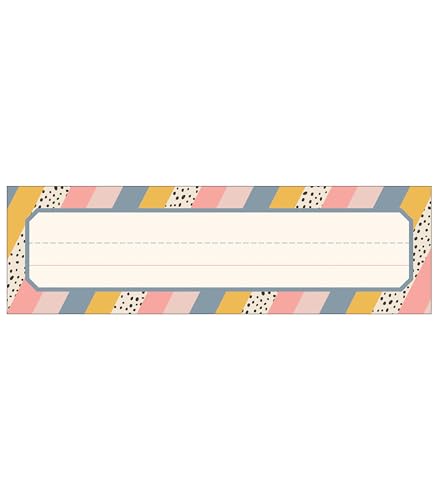 Carson Dellosa Education We Belong 36PC Name Labels for Kids, Boho Tags for Labeling Classroom, School Supplies, Desk Organizer, and Locker Organization, Teacher Decor