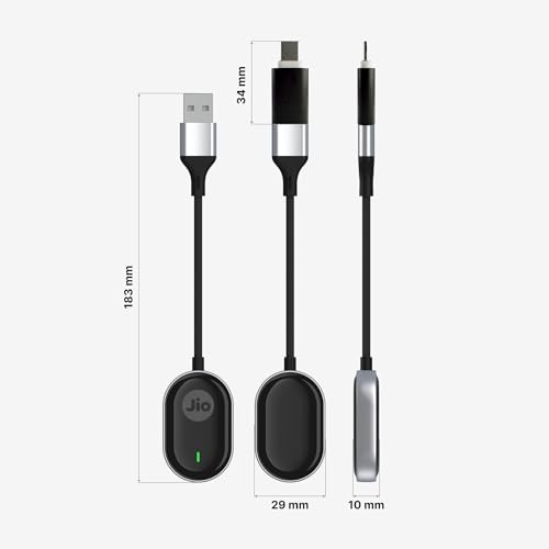 Image of JioCarSync| Wired to Wireless Converter for Apple Carplay & Android Auto| For cars with wired Carplay &Android Auto Only| Premium Metal Body| Bluetooth 5.3| Wifi 5 Ghz|Type C dongle incl|1 Yr Warranty