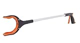 BIRDROCK HOME Reacher Grabber Pick Up Tool - Lightweight Aluminum 32” Extra Long Reaching Aid - Best Articulating Head - Rotating Rubber Grip - Trash Pick Up, Disabled, Garden Nabber Arm Extension