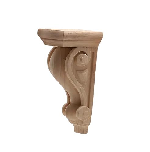 Aplique de madera tallada para puerta de gabinete con relieve de columna romana ZT6