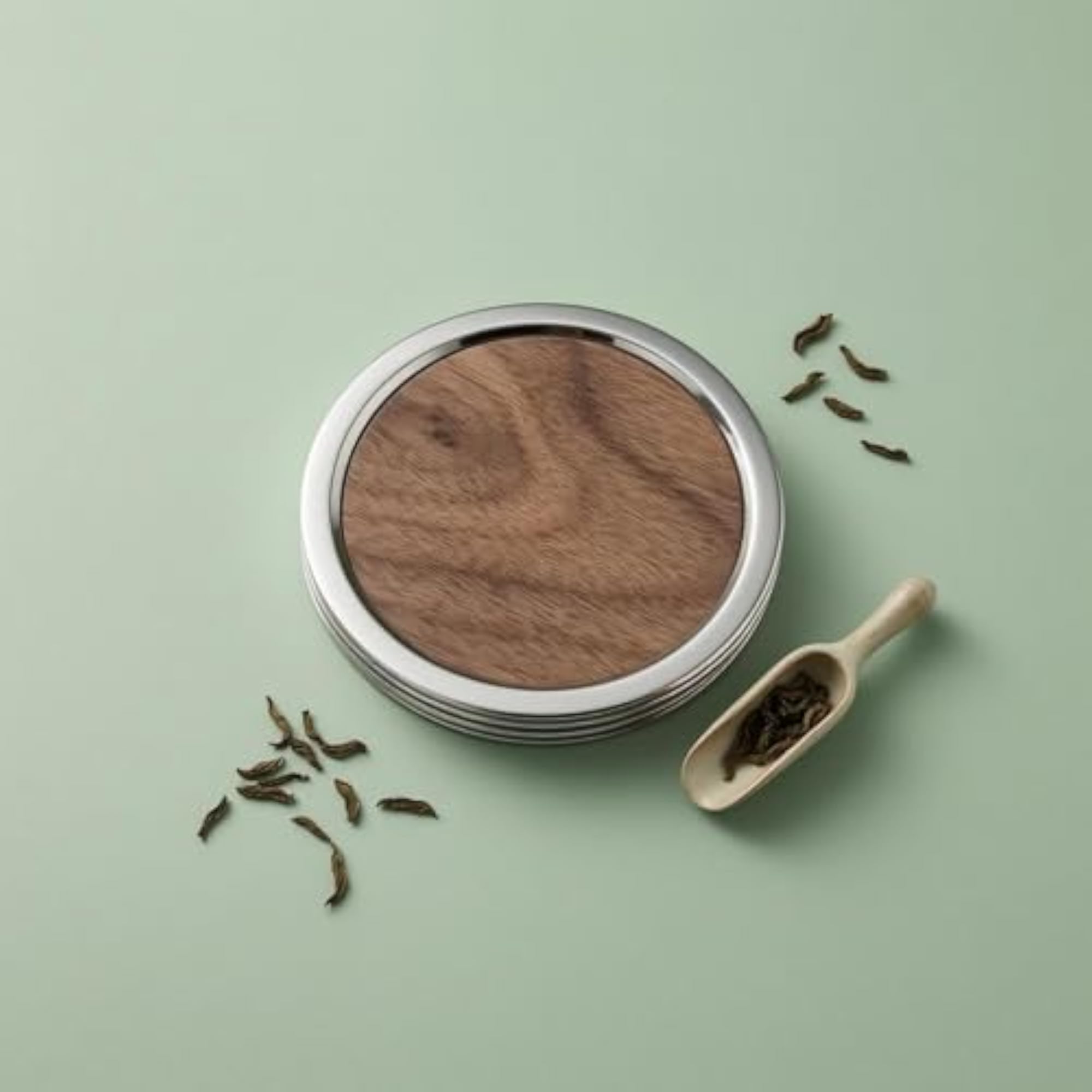 3 Pieces Circular-Edged Coaster Set with Stainless Steel