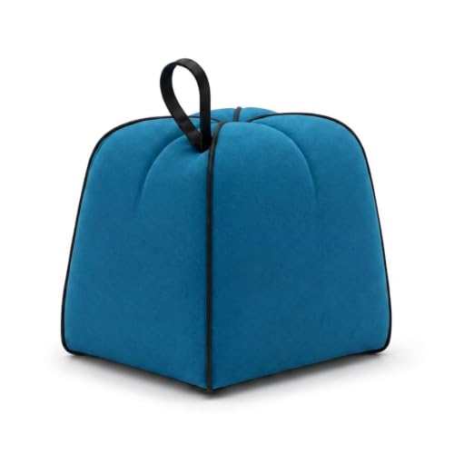 Image of CASASTYLE Signature Velure Suri Accent Pouf | Boston Fabric | 40D High-Density Foam | (Ocean Blue) | Footrest, Vanity Ottoman & Accent Seat for Home, Office, & Hotel