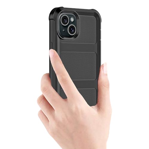 Image of Cubix Armor Defender Rugged Case Compatible for Apple iPhone 15 Plus Back Cover Slim, Shockproof, Dual-Layer Design with Camera Protection - Black