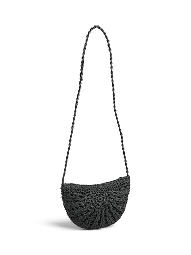 Sac pclona half moon cross body femmes noir au design géométrique arrondi compact