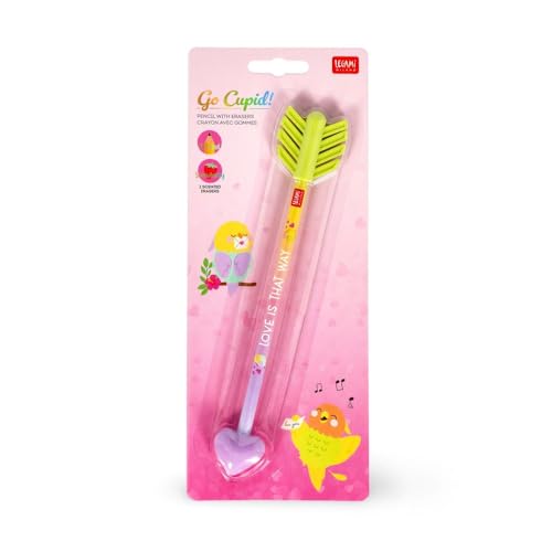 LEGAMI Bleistift mit 2 Radiergummis Go Cupid