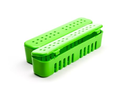 Kit 2 Unidades Estojo De Esterilização Caixa Organizadora em Autoclave Odontologia Manicure Podologia Médica OGP (VERDE LIMÃO)