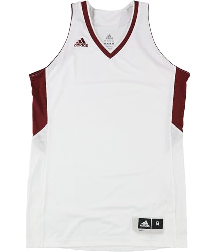 adidas Womens 2-Tone Basketball Team Jersey, White, Large