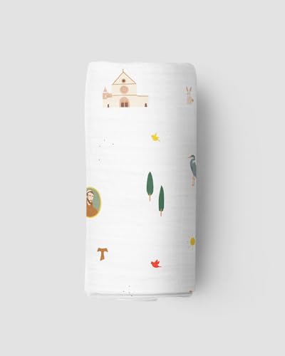 Image of Be A Heart Christian Catholic Baby Swaddle Receiving Blanket (St. Francis of Assisi)