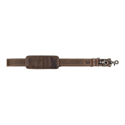 Hide & Drink, Adjustable Strap Replacement for Messenger, Duffle and Crossbody Bag, Full Grain Leather, Handmade Shoulder Strap for Men and Women, Bourbon Brown
