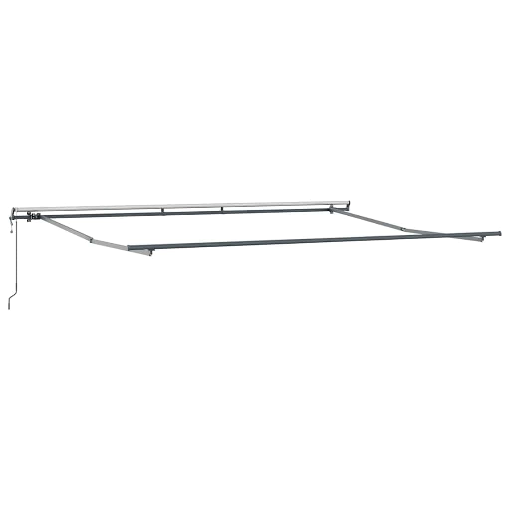 Toldo automático de 400 x 300 cm, con brazo articulado, antracita y blanco, protección solar para terraza y balcón, marco de aluminio estable con manivela y mando a distancia para jardín