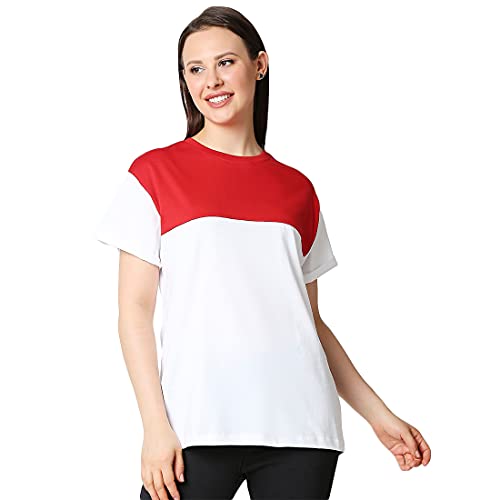 Image of Bewakoof Women's Solid 100% Cotton T-Shirt - Boyfriend Fit, Round Neck, Half Sleeve, Pack of 3