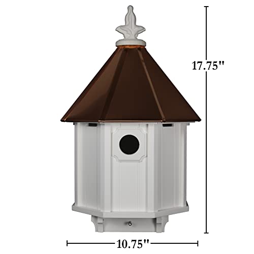 Bluebird Songbird Duplex Bird House with Copper Roof, Made in The USA (H8C) (Custom Mount)