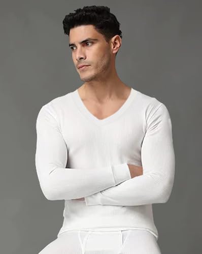 Image of Noble Monk Men's V - Neck Thermal Vest | Full Sleeves | Regular Fit