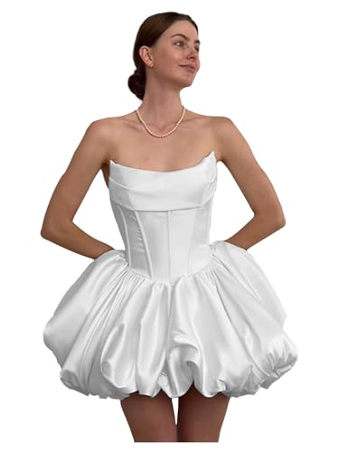 Image of Simple Tulle Short Wedding Dresses for Bride Elegant Spaghetti Straps Tea Length Bridal Shower Dress for Women