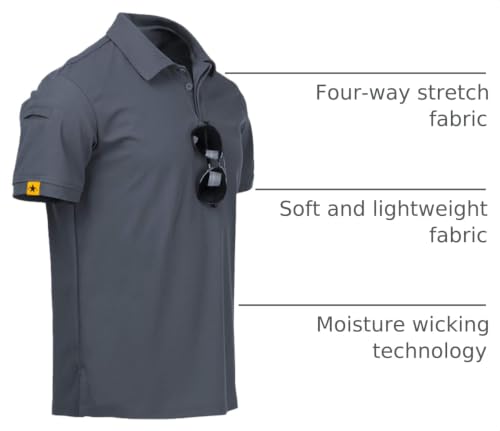 Image of ZITY Mens Polo Shirt Short Sleeve Sports Tactical T-Shirt Athletic Golf Polos Daily Casual Stylish Collared Shirts for Men