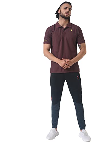 Image of CAHOOT Men's Basic Activewear Polo T-Shirt for Casual Wear | Spread Collar | Short Sleeve | Half-Button Closure | Polyester Jersey T-Shirt Crafted with Comfort Fit for Everyday Wear