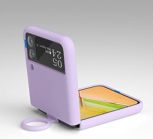 Image of MIDOS Back Cover Compatible with Samsung Z Flip 3 Silicone Case Full Protection Shock Proof Case for Samsung Galaxy Z Flip 3 (Purple)
