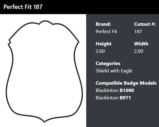 Perfect Fit Shield Wallets Detroit Police Recessed Badge Wallet (Cutout 187, 2.6 inches tall), Black, One Size4